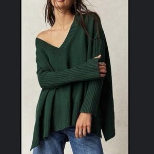 Free People Orion Tunic V-Neck Sweater